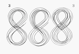 The numbers 20, 5, and 28 intertwined tattoo idea