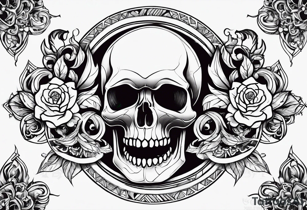 skulls and fire tattoo idea