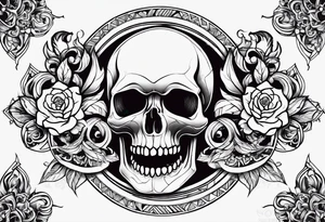 skulls and fire tattoo idea