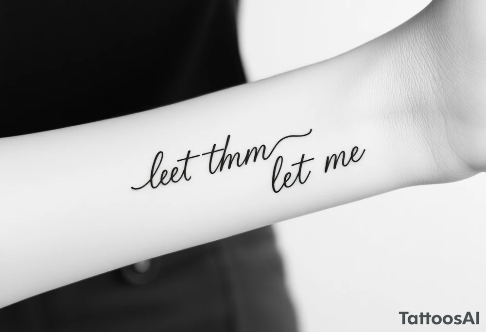 “let them and let me” small dainty fine line tattoo idea