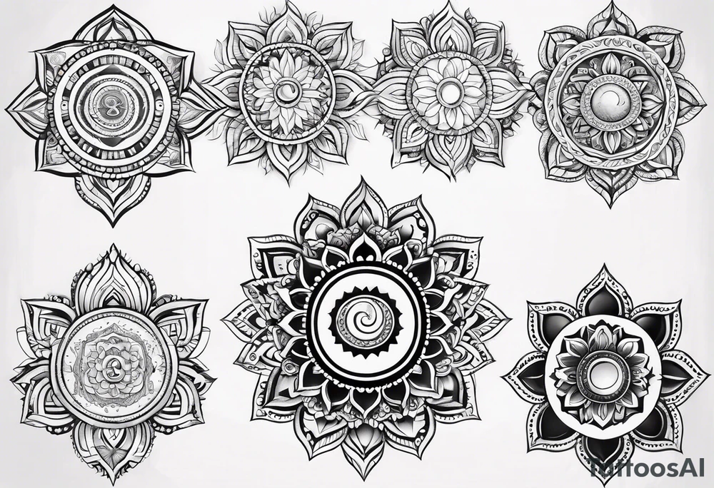 7 chakras sleeve tattoo idea