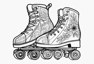 girls roller skating tattoo idea