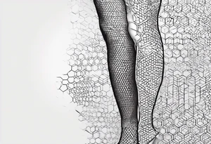 pattern geometric full male leg sleeve tile honeycomb tattoo idea