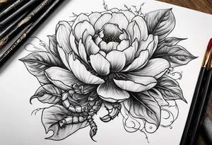 scorpion blood flowers tattoo idea