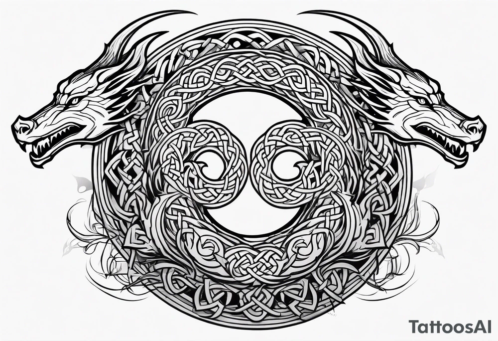 celtic mythology simple dragon tattoo idea