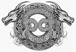 celtic mythology simple dragon tattoo idea