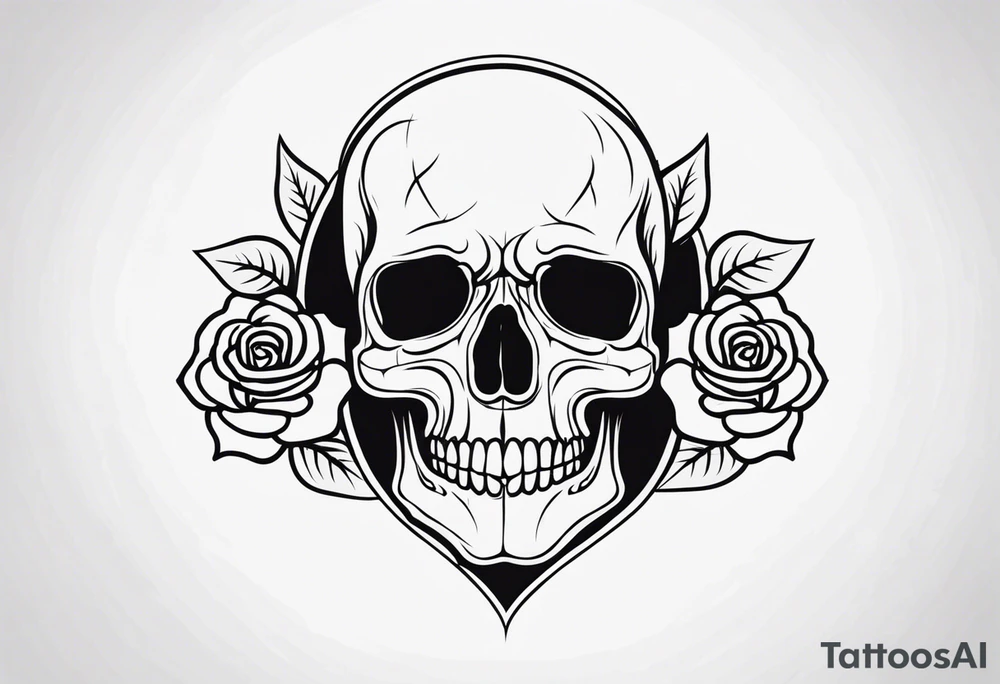 Skull with rose tattoo idea