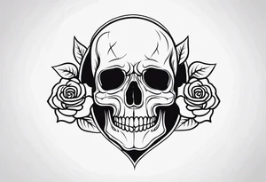 Skull with rose tattoo idea