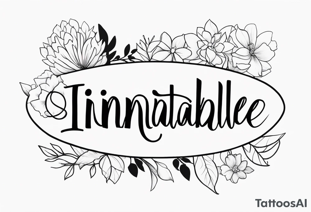 The word ‘inimitable’ in a pretty font tattoo idea