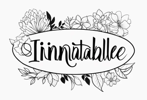 The word ‘inimitable’ in a pretty font tattoo idea