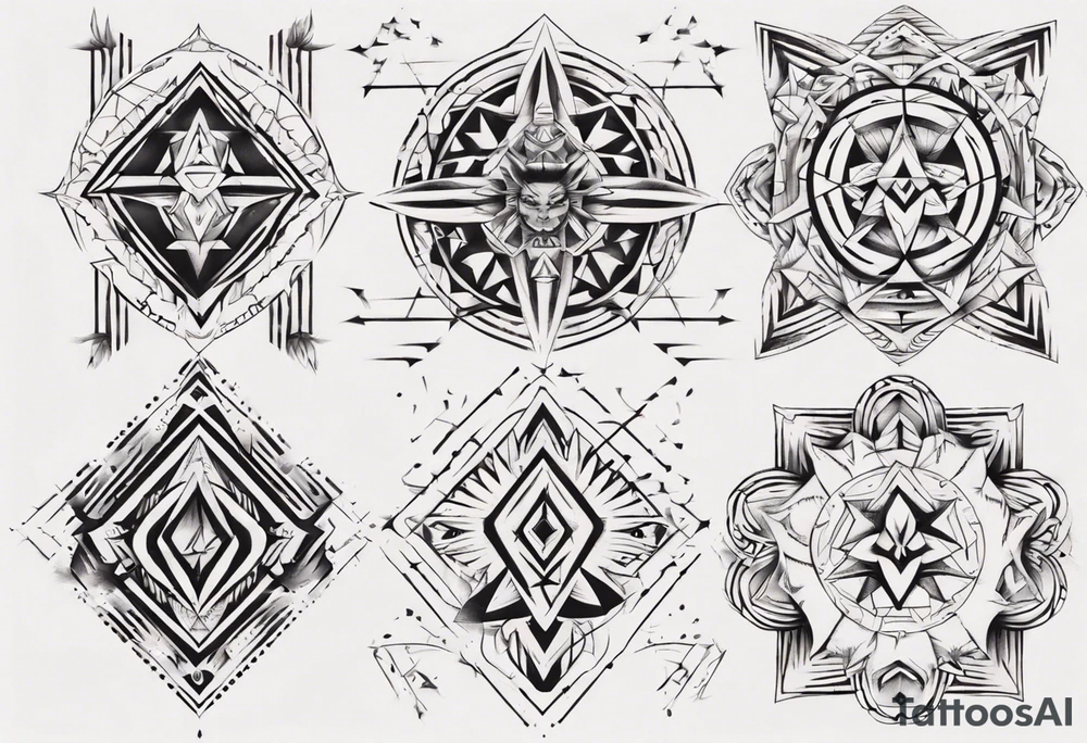 Geometrical symmetry tattoo idea