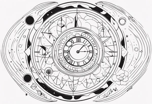 time and space tattoo idea