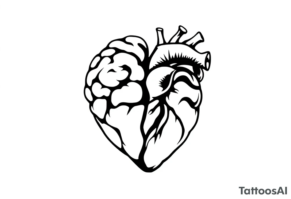 balance between brain and heart tattoo idea