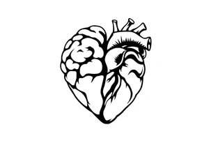 balance between brain and heart tattoo idea