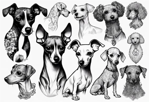 Italian greyhound and poodle tattoo idea