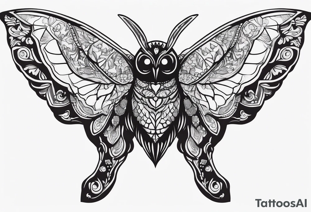 Mothman in action tattoo idea