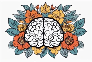 human brain
old school vintage simple traditional design surrounded by vintage flowers


bold color simple tattoo idea