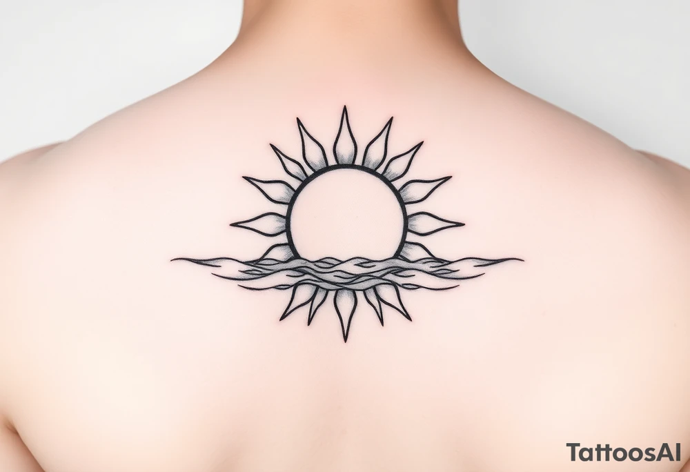 Sun on the water line simple tattoo tattoo idea