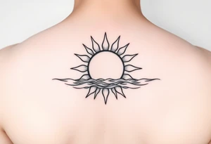 Sun on the water line simple tattoo tattoo idea