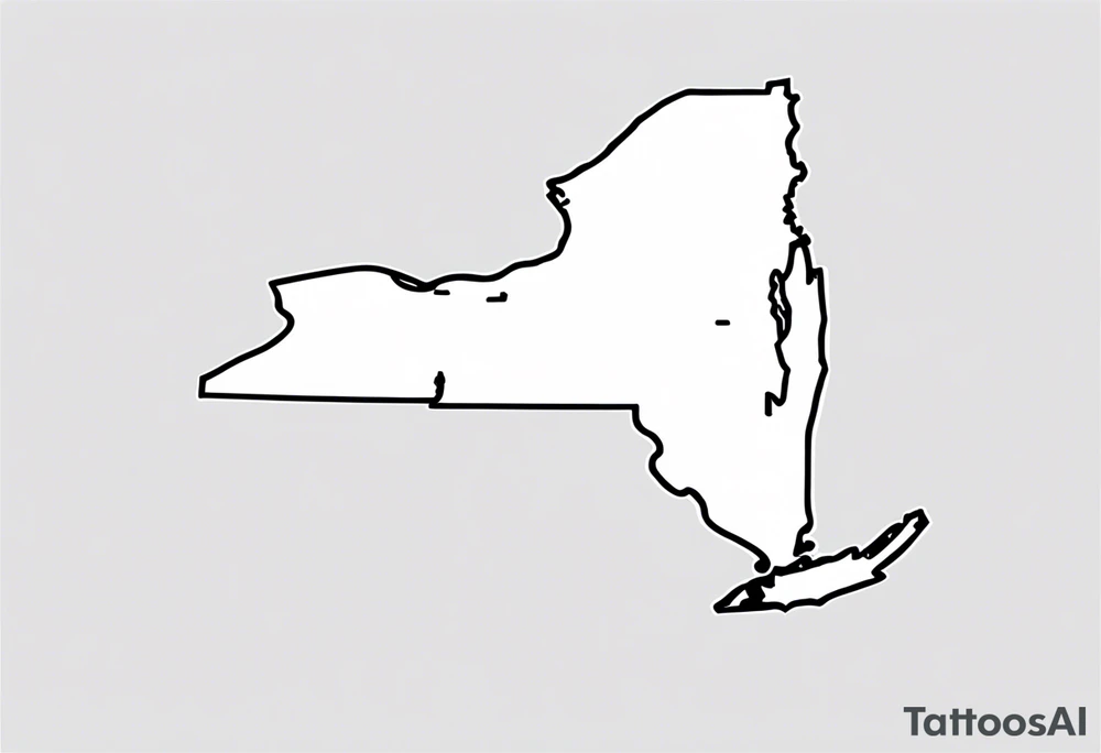 new york state outline and florida outline tattoo idea