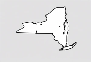 new york state outline and florida outline tattoo idea