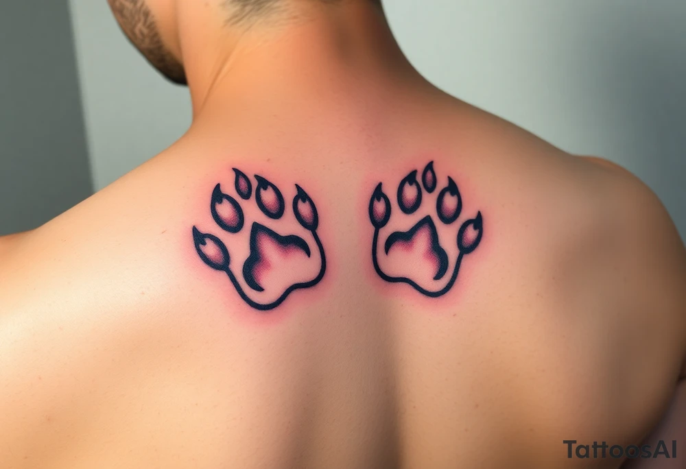 Lion paw prints tattoo idea