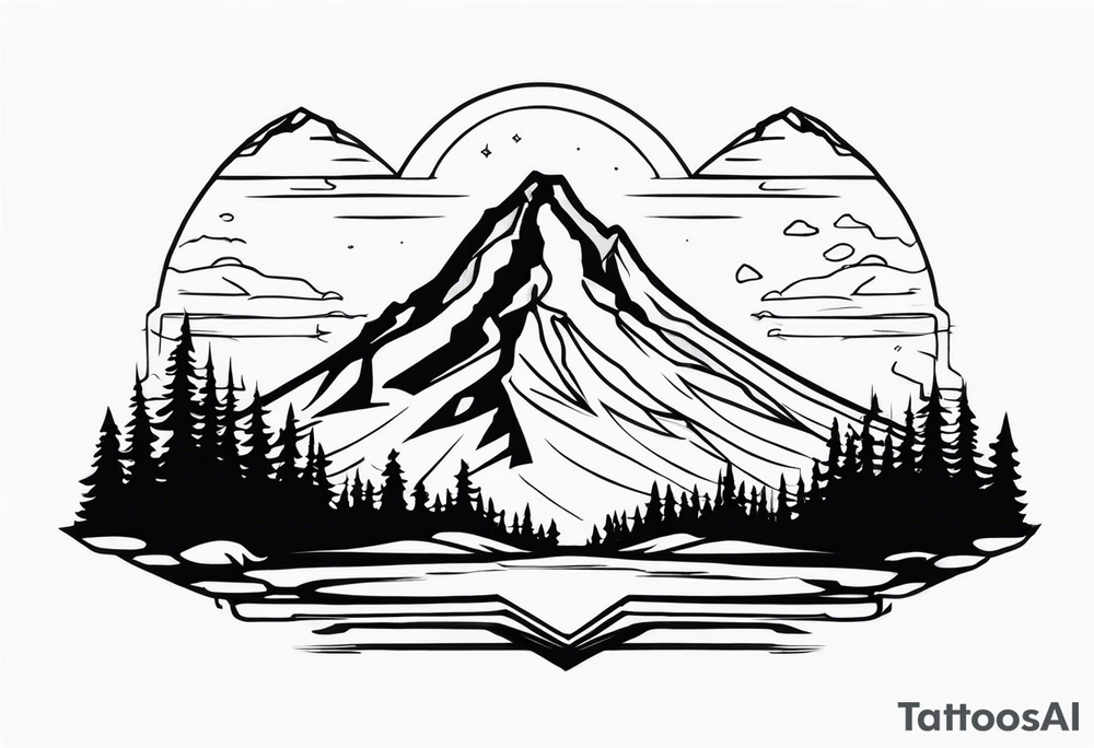 Mount Hood outline tattoo idea