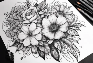 Floral arm sleeve tattoo idea