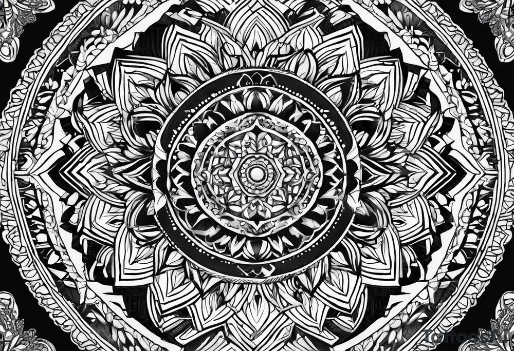 masculine mandala round tattoo idea
