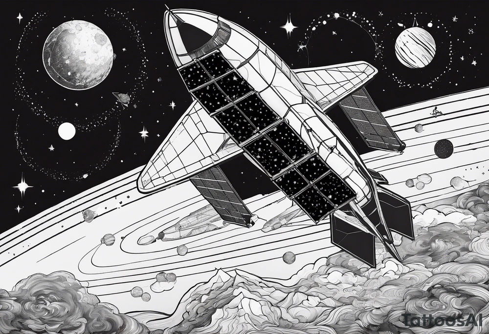 hexagon pattern solar system with a space shuttle tattoo idea hexagon pattern solar system with a space shuttle tattoo idea