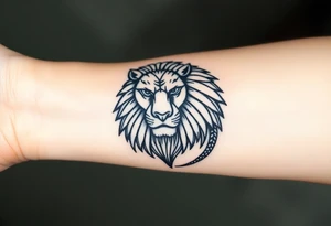 Majestic Lion with Egyptian crown and snake. More detailed tattoo idea