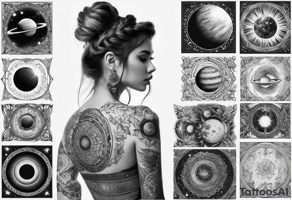solar system spine tattoo idea