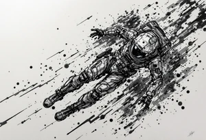 Post apocalyptic astronaut floating in space tattoo idea