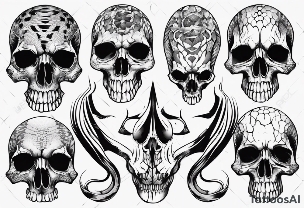 python skull tattoo idea