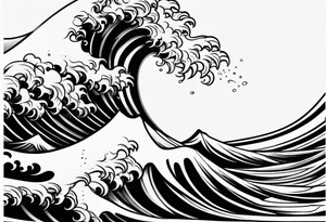 waves in a minimalist form tattoo idea