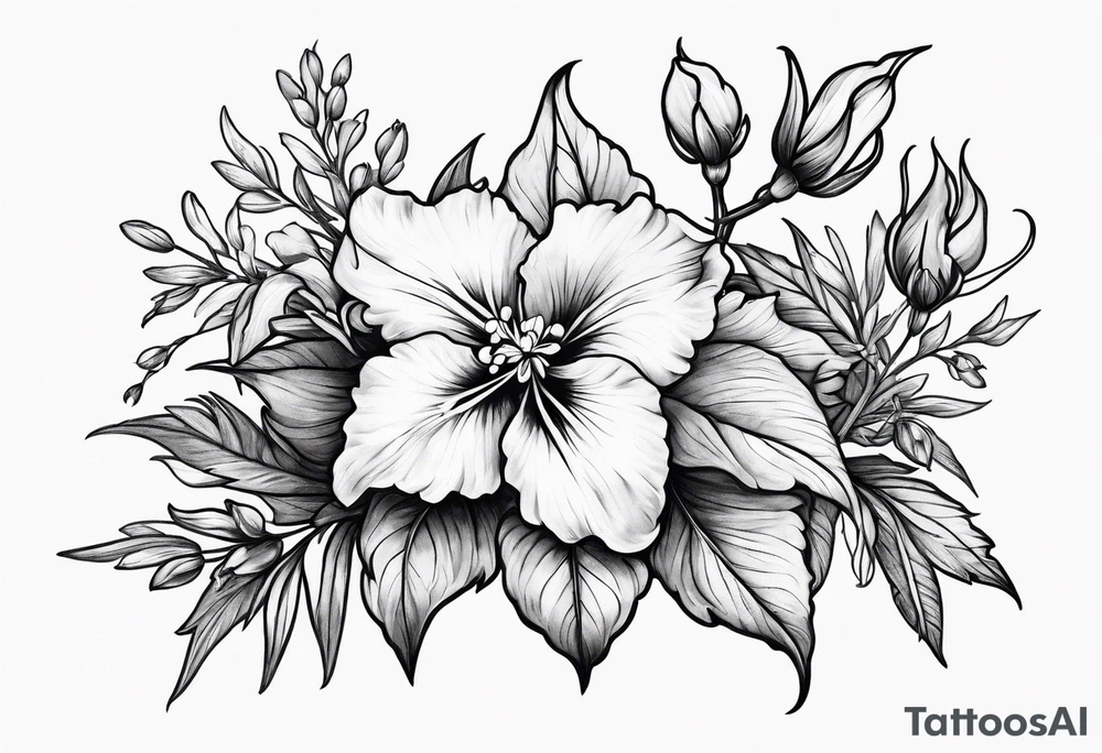 Larkspur with a bow tattoo idea