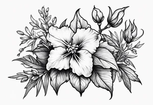 Larkspur with a bow tattoo idea