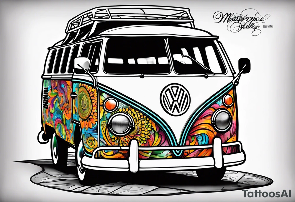 1967 21 window vw bus ragtop tattoo idea