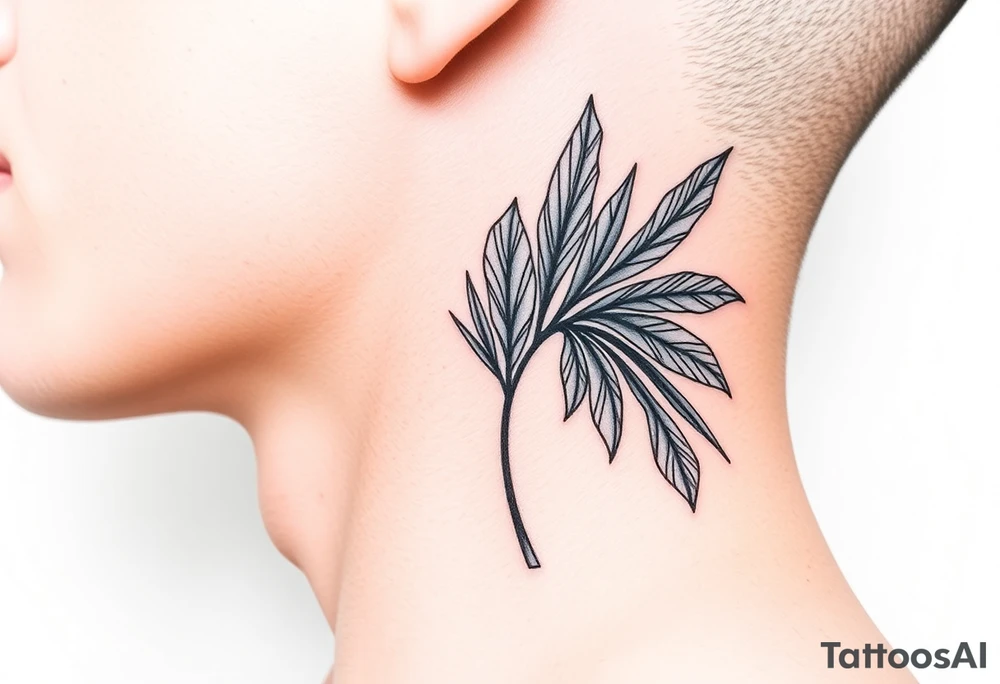 palm leaves neck tattoo tattoo idea