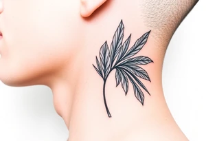 palm leaves neck tattoo tattoo idea