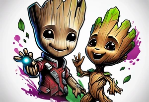 Disney guardians of the galaxy baby groot tattoo idea