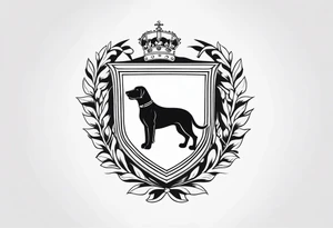 a coat of arms with a hound in the shield tattoo idea