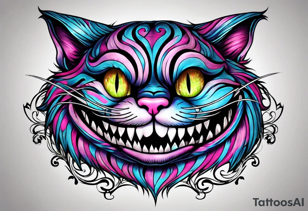 cheshire cat entire body tattoo idea