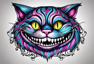 cheshire cat entire body tattoo idea