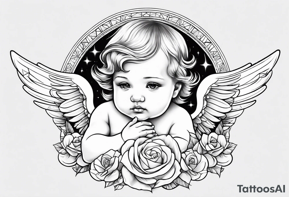 baby angel tattoo idea
