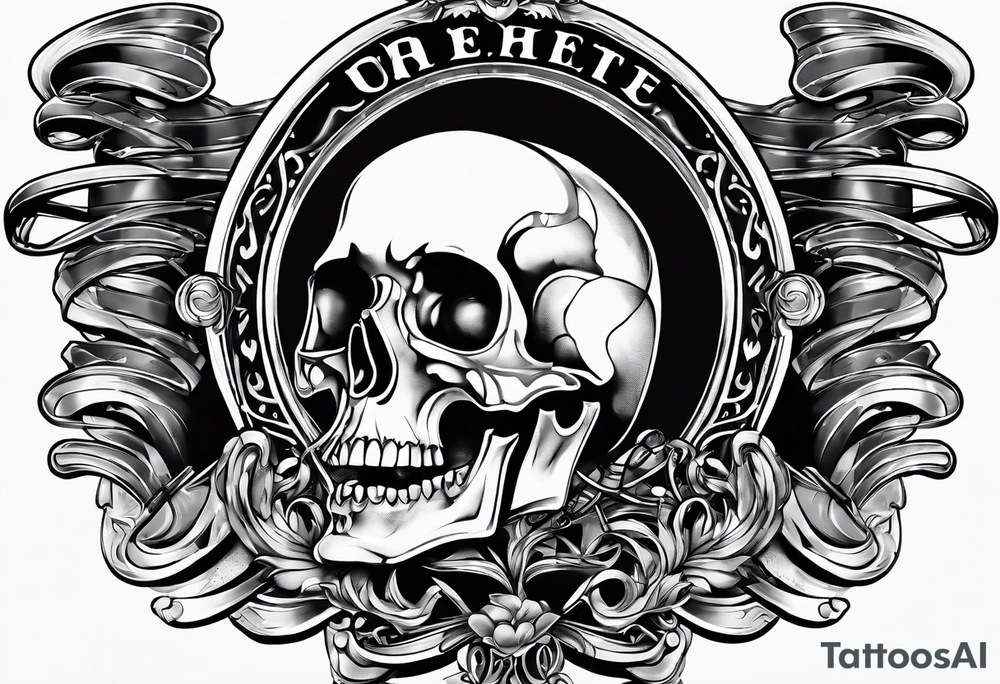 Cheers Mate text, armband +Cancer Ribbon tattoo idea