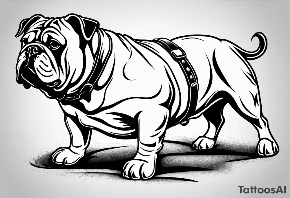 Bull dog
sand blasting 
Abseiler tattoo idea