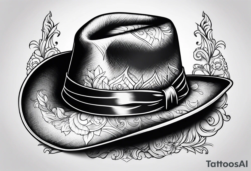wearing a hat tattoo idea