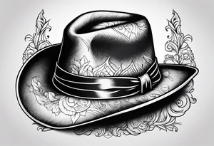 wearing a hat tattoo idea
