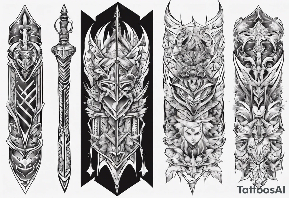 Arm sleeve armor tattoo idea
